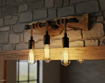 Live Edge Olive Wood Vanity Lamp, Rustic Wooden Wall Sconce For Bathroom, Unique Steampunk Wall Lamp