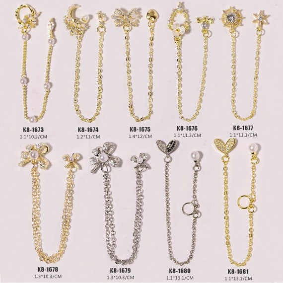 Dangle chain style Nail charms Etsy