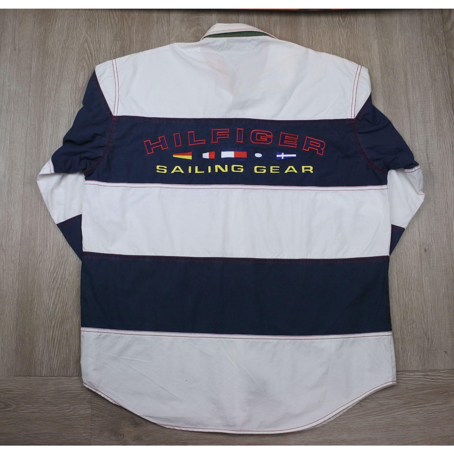 Tommy Hilfiger Vintage Sailing Gear Double Sided Button Up Etsy