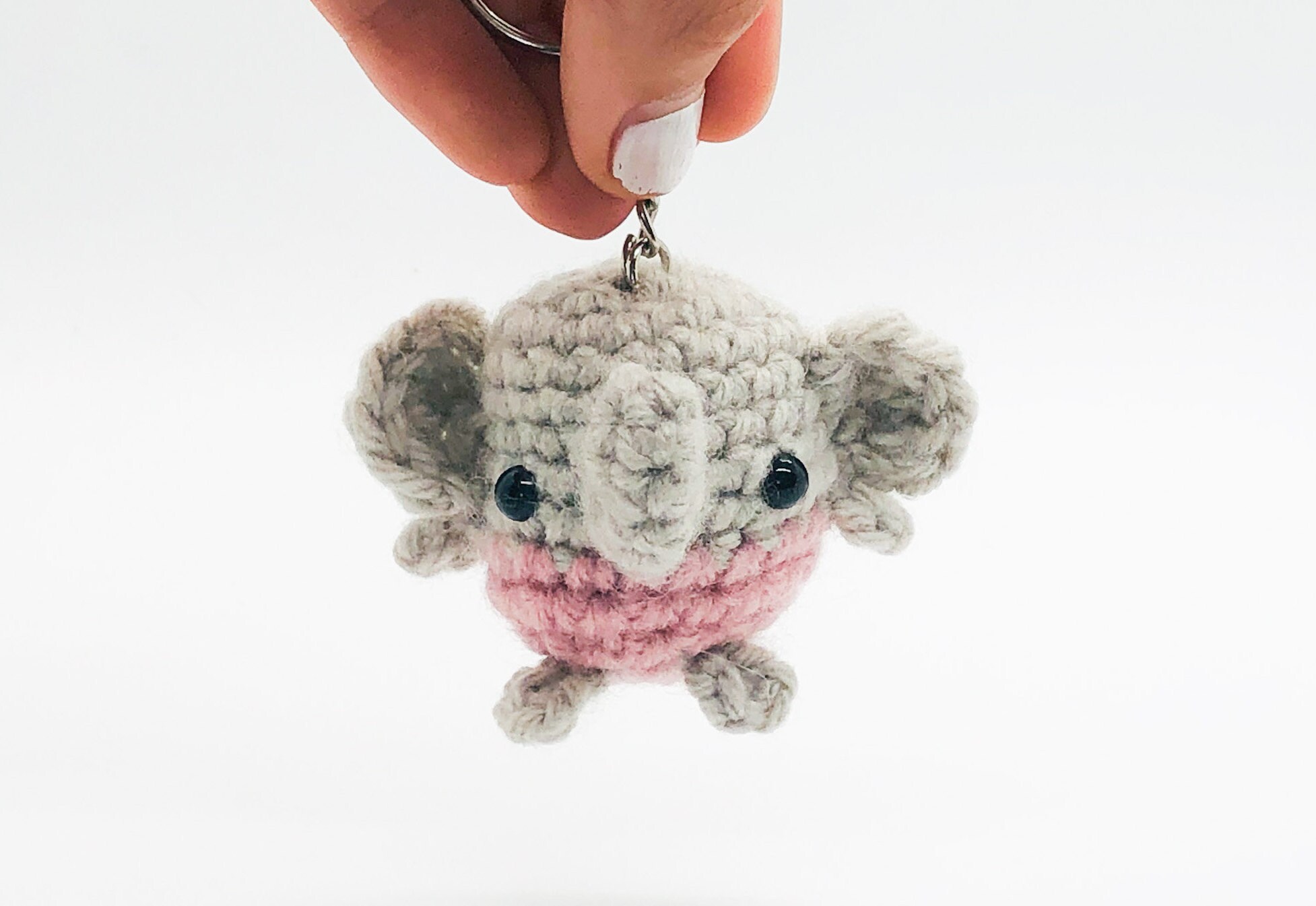 Elephant Plush Keychaincrochet Elephant/amigurumi Etsy