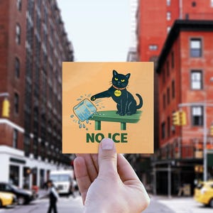 No Ice Sticker 3" & 5", Chinga La Migra, Resist Cat Knocking Ice Off Table, Pro Immigration, Anti Trump, Anti Maga, Anti Ice, FDT, F*ck Ice