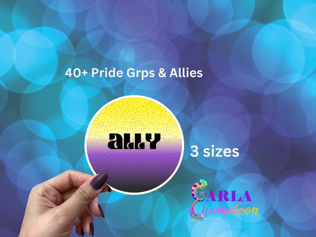 Nonbinary Ally Circle Sticker ENBY Ally Sticker Nonbinary Etsy