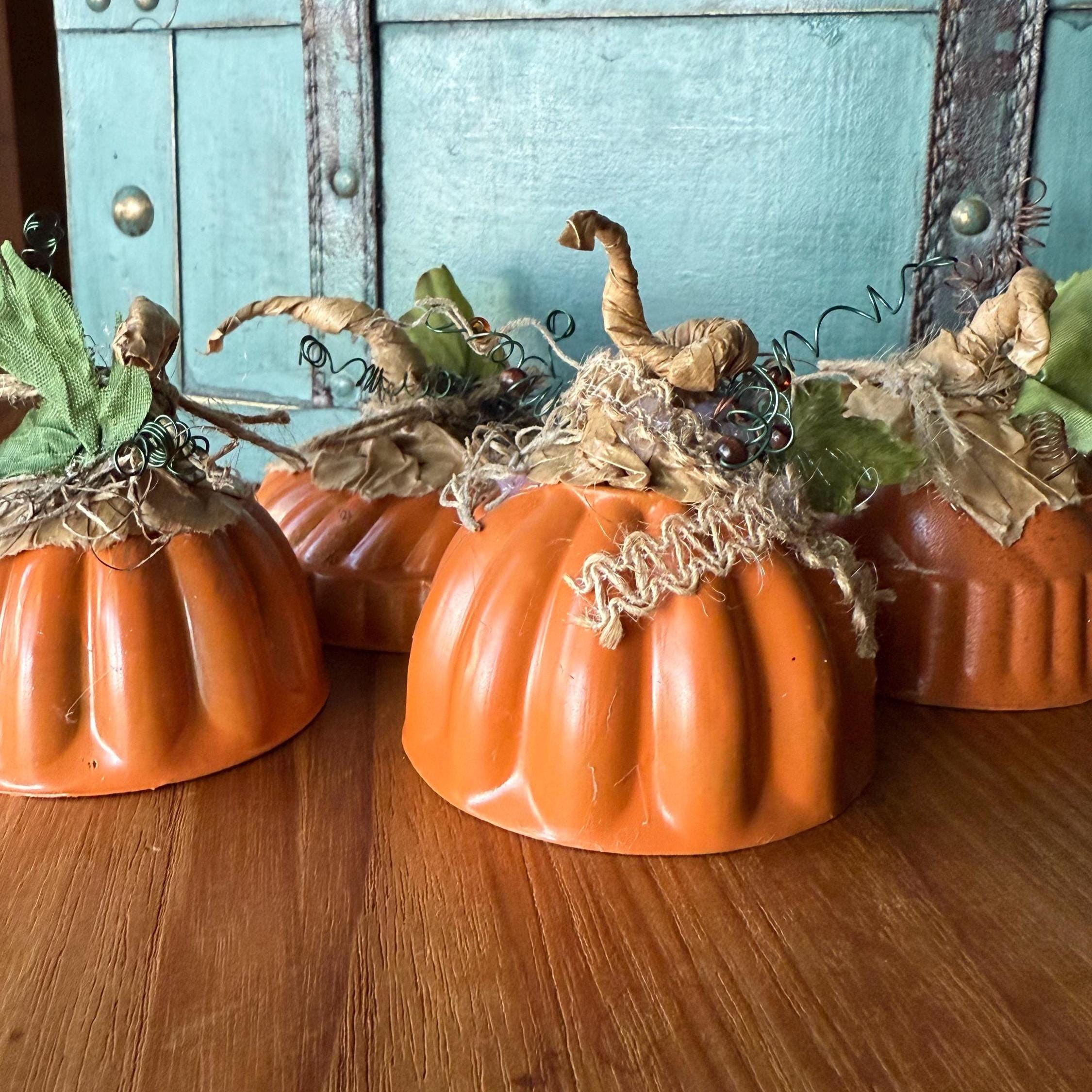 Vintage Pumpkin Jello Mold, Fall Decor, Orange, October Decor