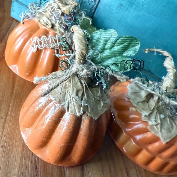 Vintage Pumpkin Jello Mold, Fall Decor, Orange, October Decor