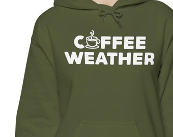 Coffee Weather, Coffee lover, Coffee hoodie, Unisex Heavy Blend™ Hooded Sweatshirt, Fall clothing, Cozy sweatshirt