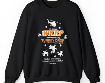 T-Shirt Divertente Da Uomo WKRP Turkey Drop Les Nessman 1978 Grafica Del Ringraziamento Pensavo Che I Tacchini Potessero Volare Citazione P13523100 - Foto 9