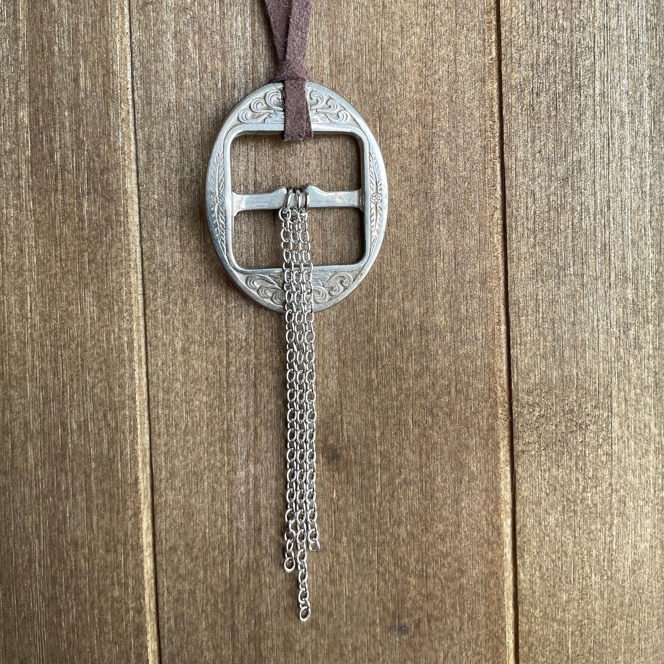 Vintage 1960s Belt Buckle Necklace, Antique Jewelry, Belts, Repurposed