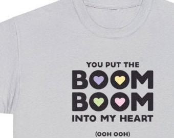 Wham, You put the Boom Boom into my heart Tshirt, George Michael, Wake me up before you go go, 80s music, valentine tshirt