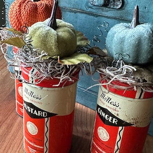 Vintage McNess Fall Spice Tin, Allspice, Ginger, Mustard, Fall decor, Thanksgiving, repurposed antiques, upcycled