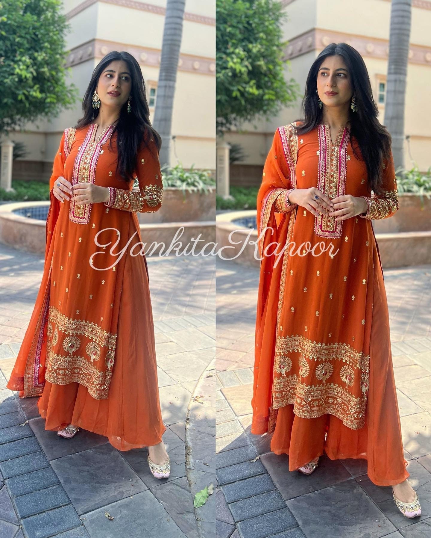 Yankita Kapoor Wear Orange Kurti With Lehenga