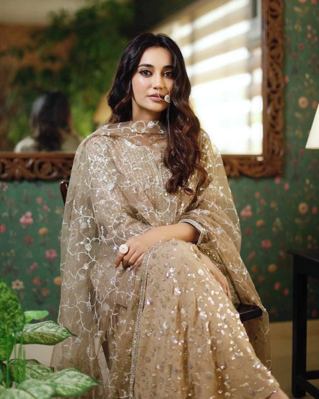 Pakhi Grey Mirror Embroidered Top