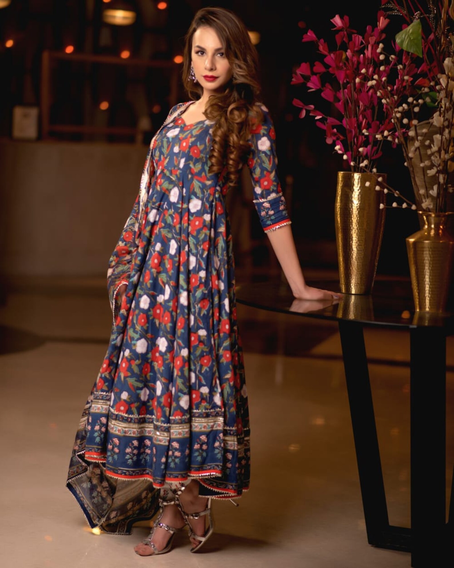 Beautiful Cotton Umbrella Kurti With Pants & Duppatta Indian Etsy