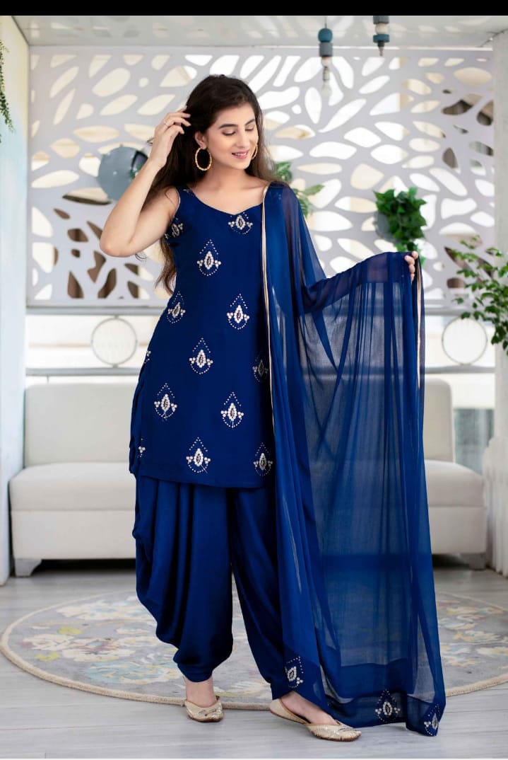 Premium Indian Blue Salwar Kameez Readymade Embroidered and - Etsy