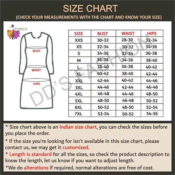 Size Chart: Know Your Perfect Fit Before shopping | Cottonworld