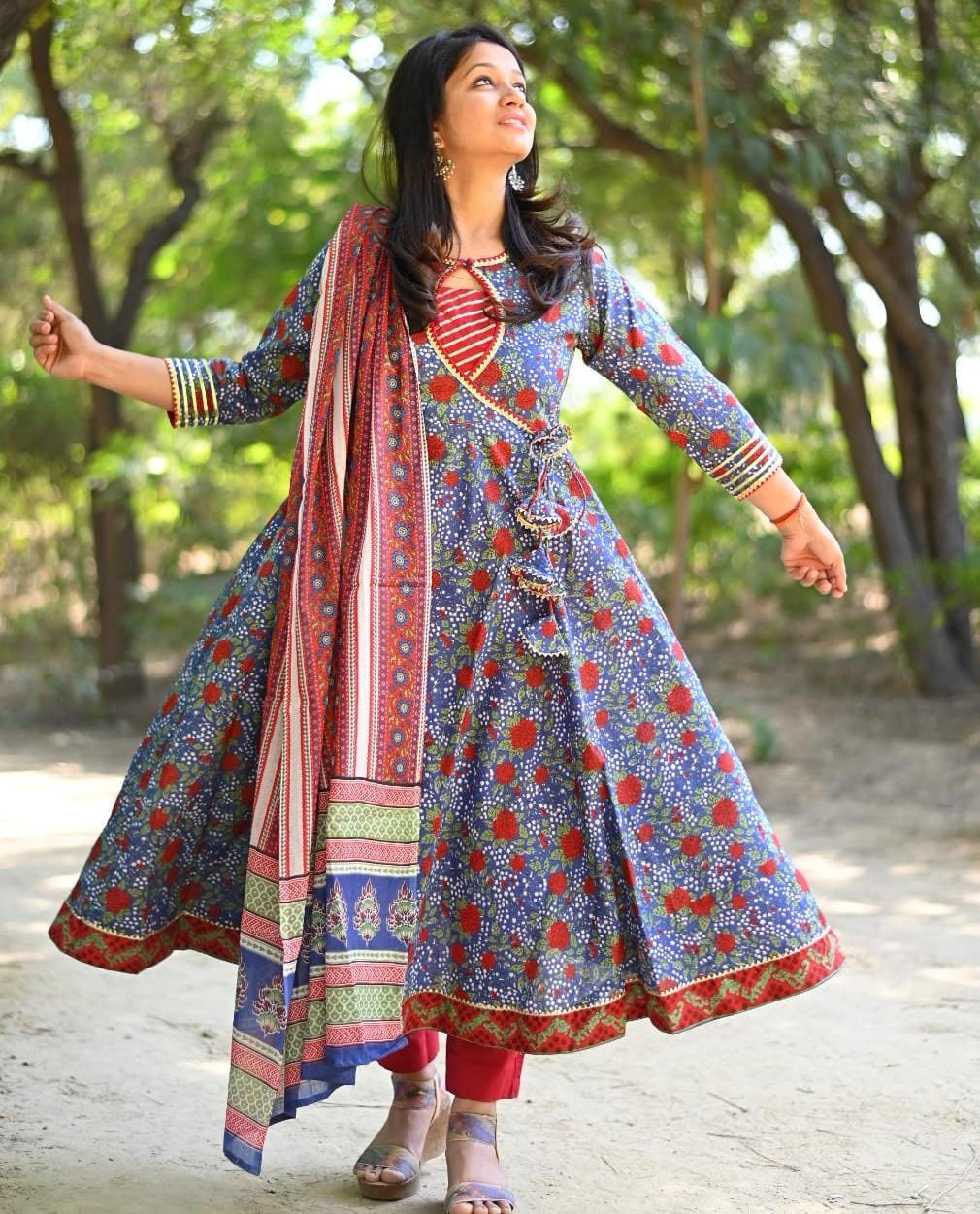 Pakistani Cotton Anarkali Suit 