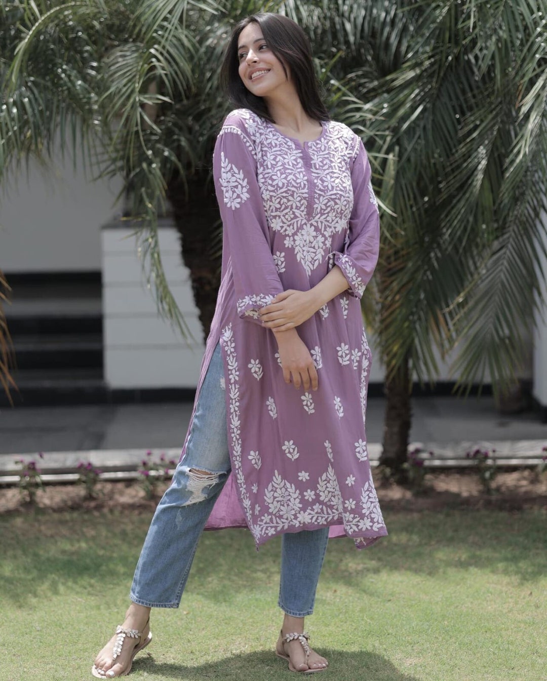 Share 152+ purple color kurti design