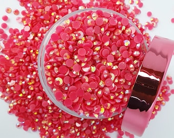 4MM Fuchsia pink AB jelly rhinestones ss16 non-hotfix/glue-on