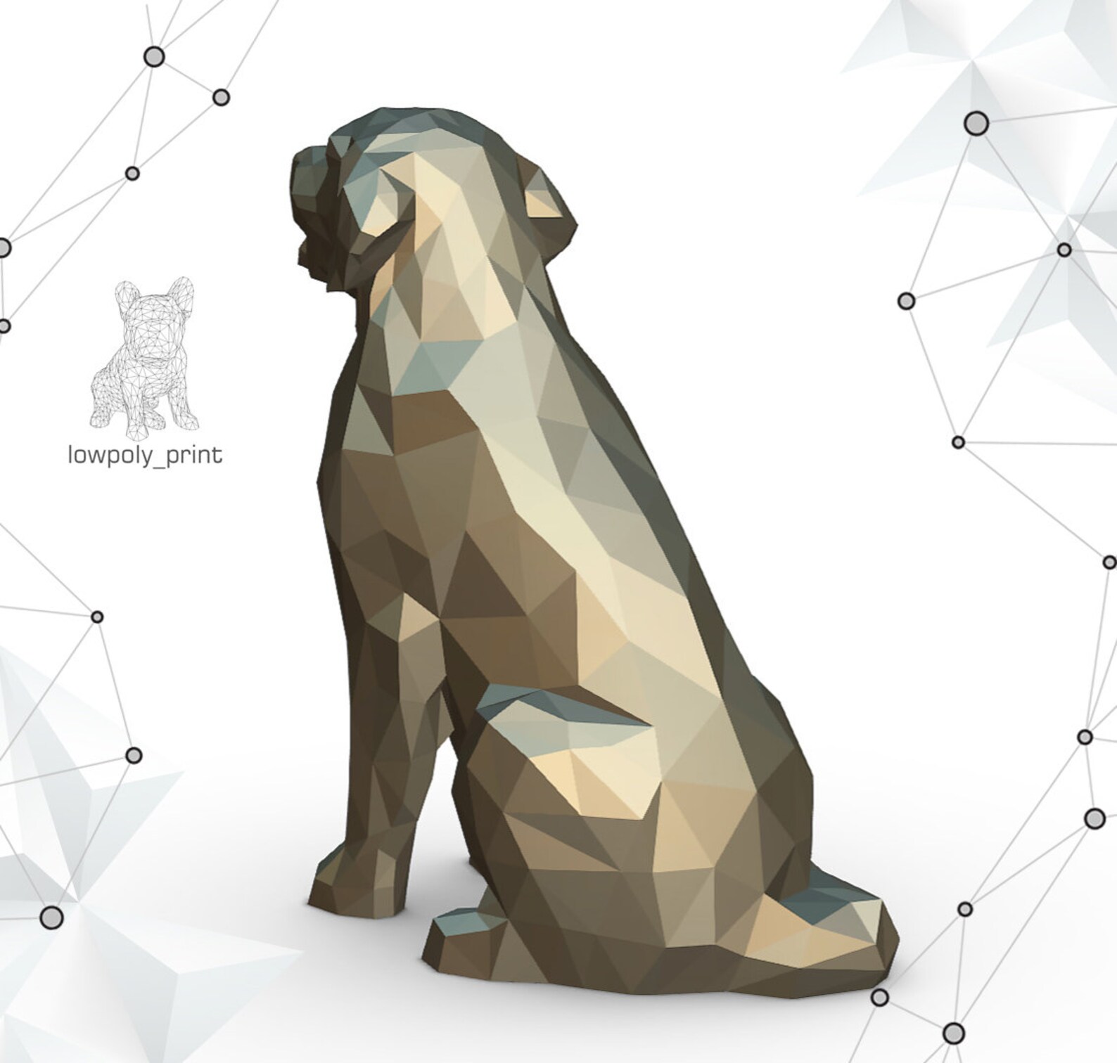 Golden Retriever Golden Retriever Stl 3d Printing STL Dog Etsy