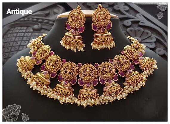 Grand Antique Lakshmi Necklace With 