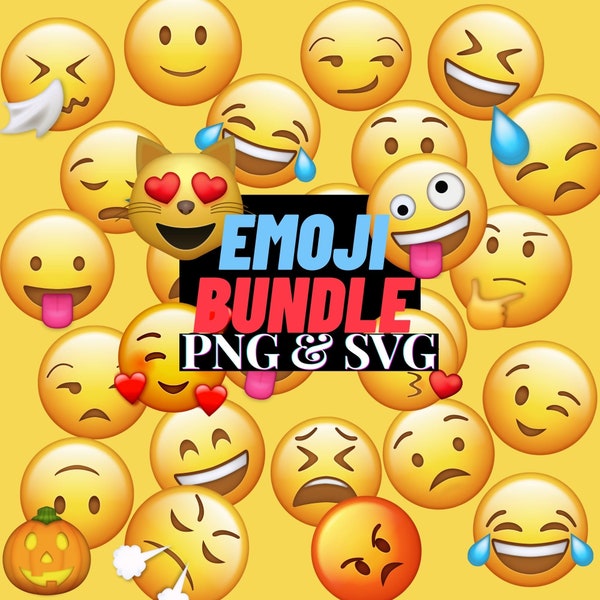 225, Emoji Svg, png, Emoji Collection clipart,Smiley faces,Emojis cut files,Printable emoji,Smiley Svg,Emoji Svg & png 225 bundle