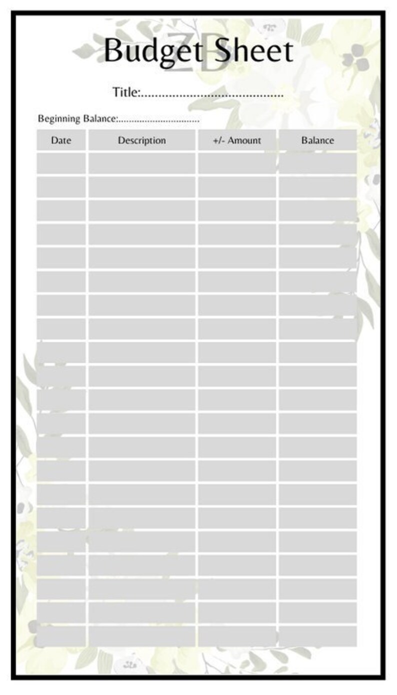 A6 Budget Sheet Tracker . Cash Stuffing . Saving Challenge . Printable ...
