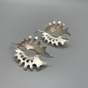Diatom Earrings | Sterling Silver | Handmade Funky Jewelry | Organic Shapes | Ocean Design | Unique One of a Kind | Boho Style | Fashionable