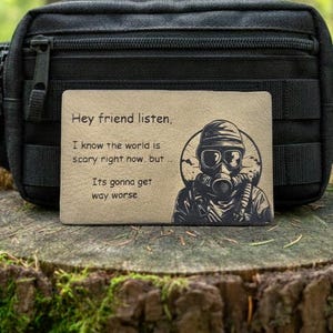 Écusson pour le moral, écoutez un ami, écusson tactique pour masque à gaz, écusson humour noir, écusson pour sac à dos EDC, équipement post-apocalyptique