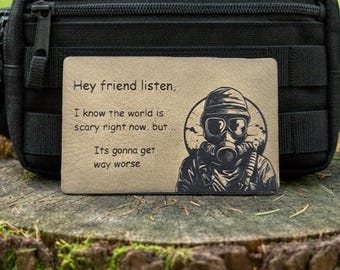Hey Friend Listen Morale Patch, Gas Mask Tactical Patch, Dark Humor Patch, EDC Backpack Patch, Post Apocalyptic Gear