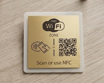 Custom NFC QR Code WiFi Sign, Luxury Acrylic Plaque, Airbnb Guest Essentials