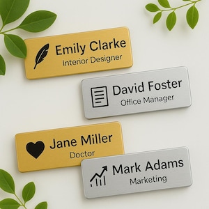 Custom Engraved Acrylic Name Badges: Reusable Event Staff Tags