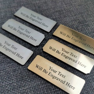 Custom Engraved Name Plate | Personalized Award Plaque | Memorial Label | Durable Gold Silver Acrylic Tag for Trophies & Gifts"