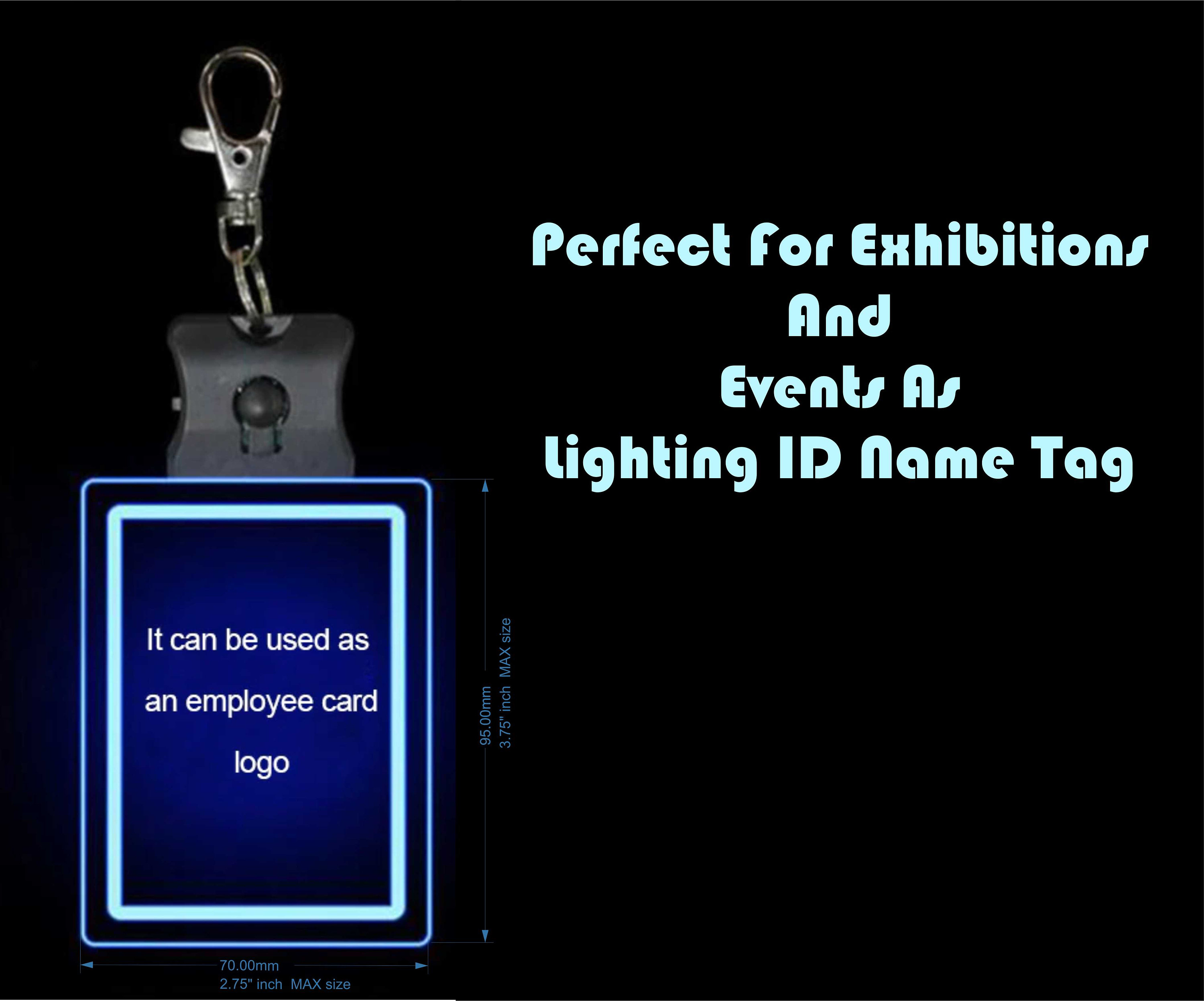 LED Badge, Rechargeable LED Light up Badge, Vendor Badge, Con Badge