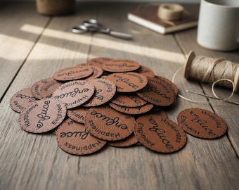 Custom Faux Leather Labels: Laser Engraved Patches for Knitting & Crafts