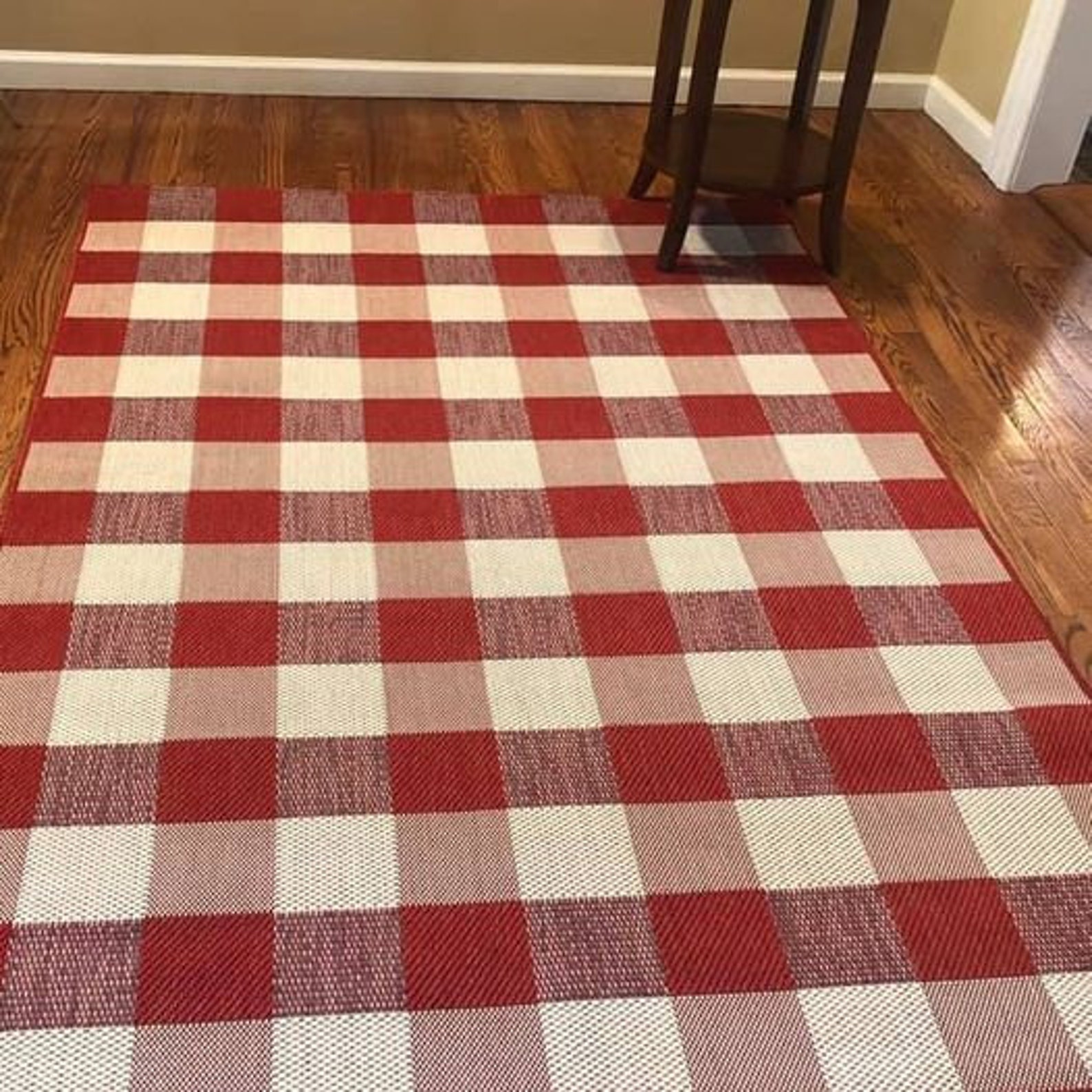 NEW Red Gingham Indoor/Outdoor Rug Etsy