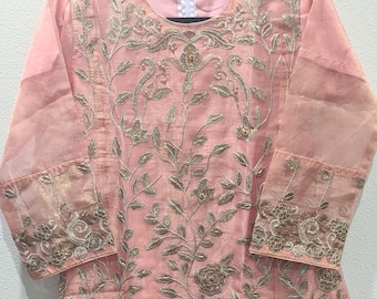 Girls Embroidered Gharara  Suit