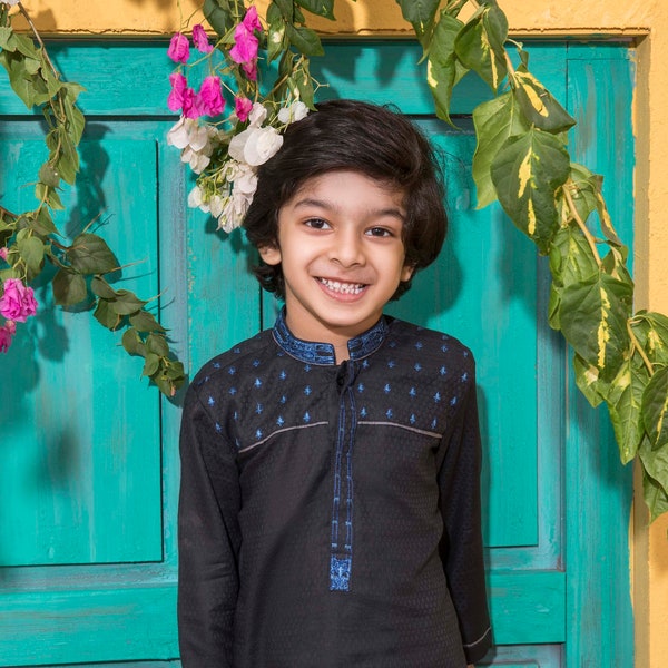 Boy's Embroidered Kurta Only