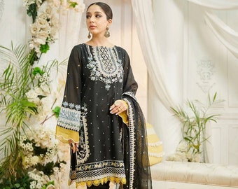 Black : Women's Embroidered Suit (3-Piece)