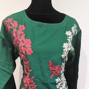 Pakistani Green Embroidered Kurti |Summer Fabric Lawn