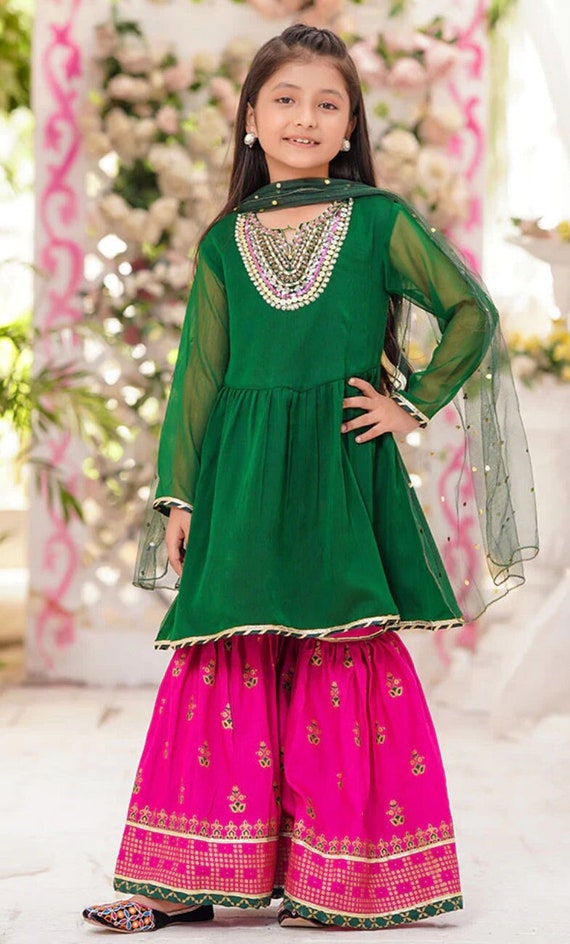 Magenta and green dress sales