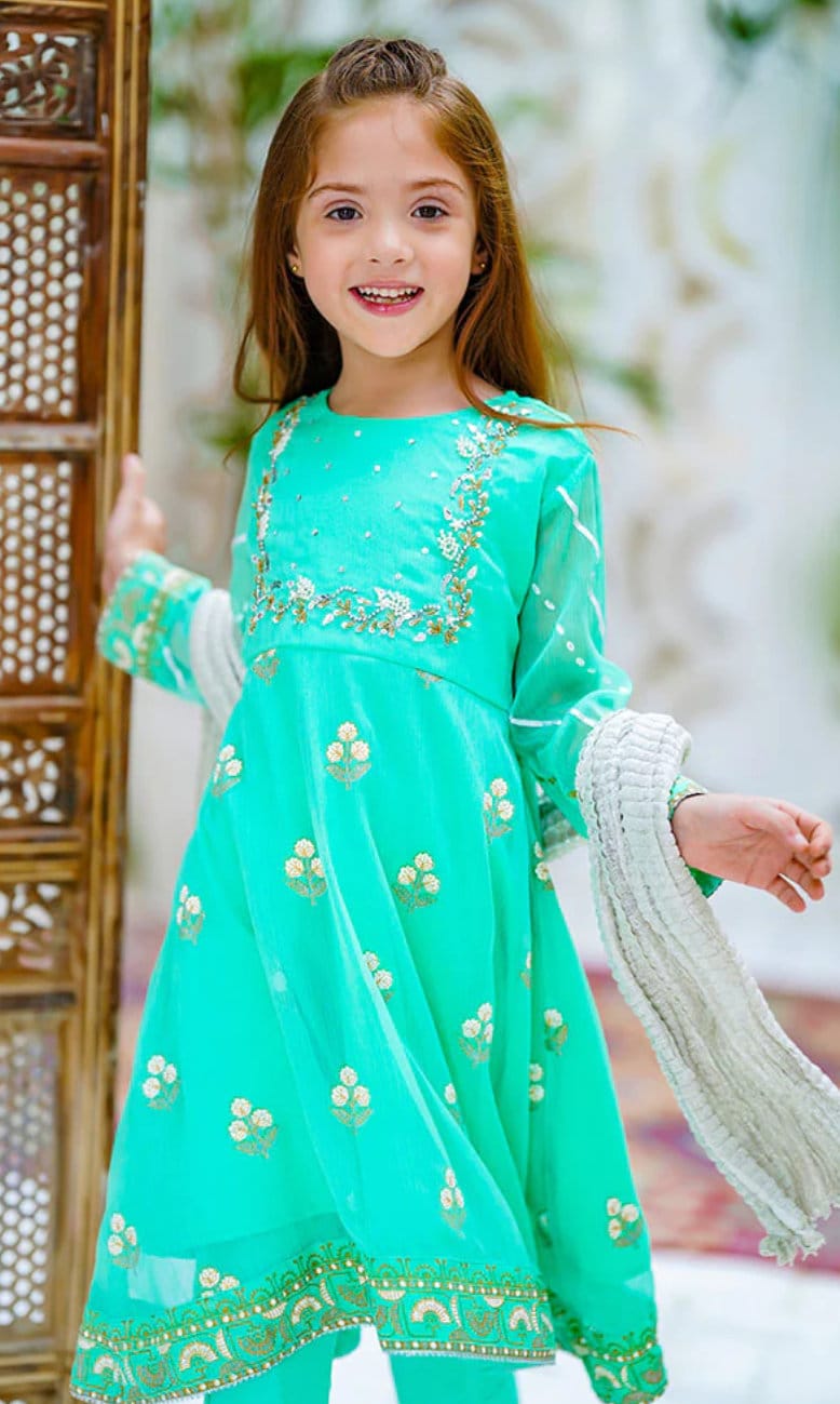 Aqua Green: 3 Piece Girl's Dress - Etsy