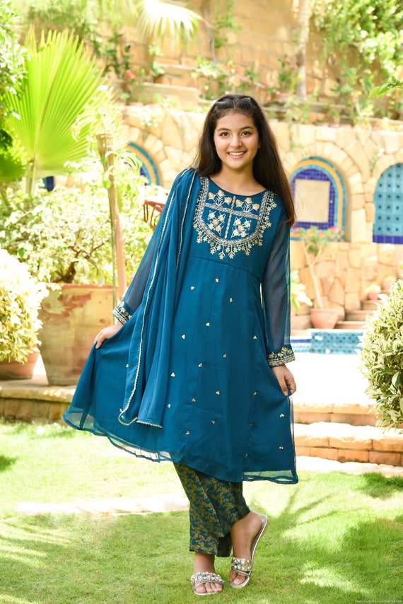 Desi Clothes Kurti Teen Girls Shirt Kameez Size 38 Eid Outfit