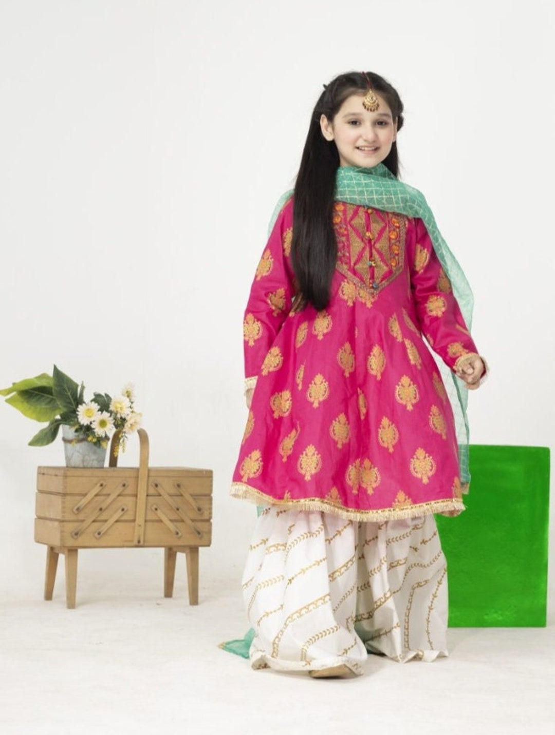 Best Selling - Plum Meeraki 3Pc Embroidered Dress