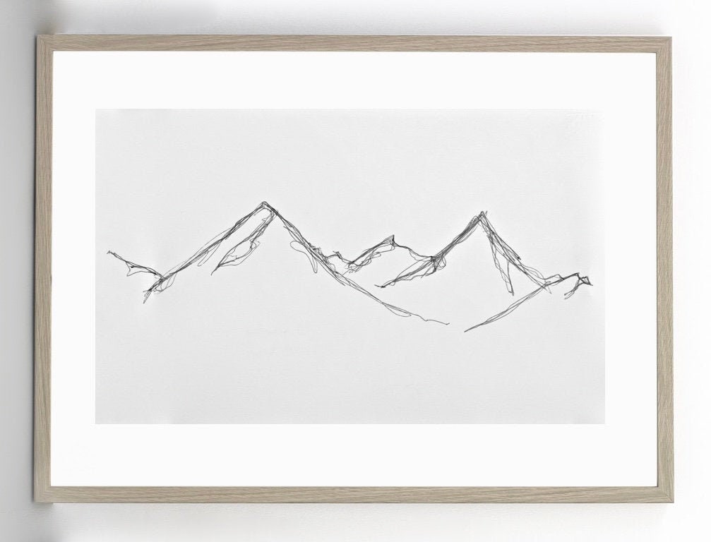 Mountains, Line Drawing - Etsy