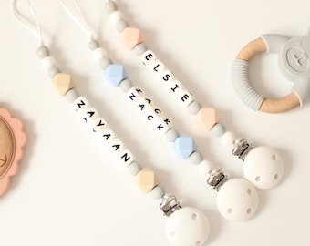 Personalised Silicone Dummy Clip, Baby Pacifier Clip