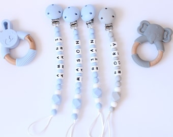 Personalised silicone dummy clip Baby pacifier clip New baby gift Baby girl gift  Baby boy gift unisex baby gift christening gift