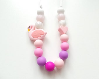 Kids Flamingo Necklace Child Sensory Autism ADHD  Child Jewellery