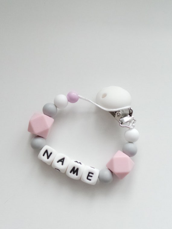 Personalised Dummy Clip, Baby Girl Gift, Soother Holder, Pacifier
