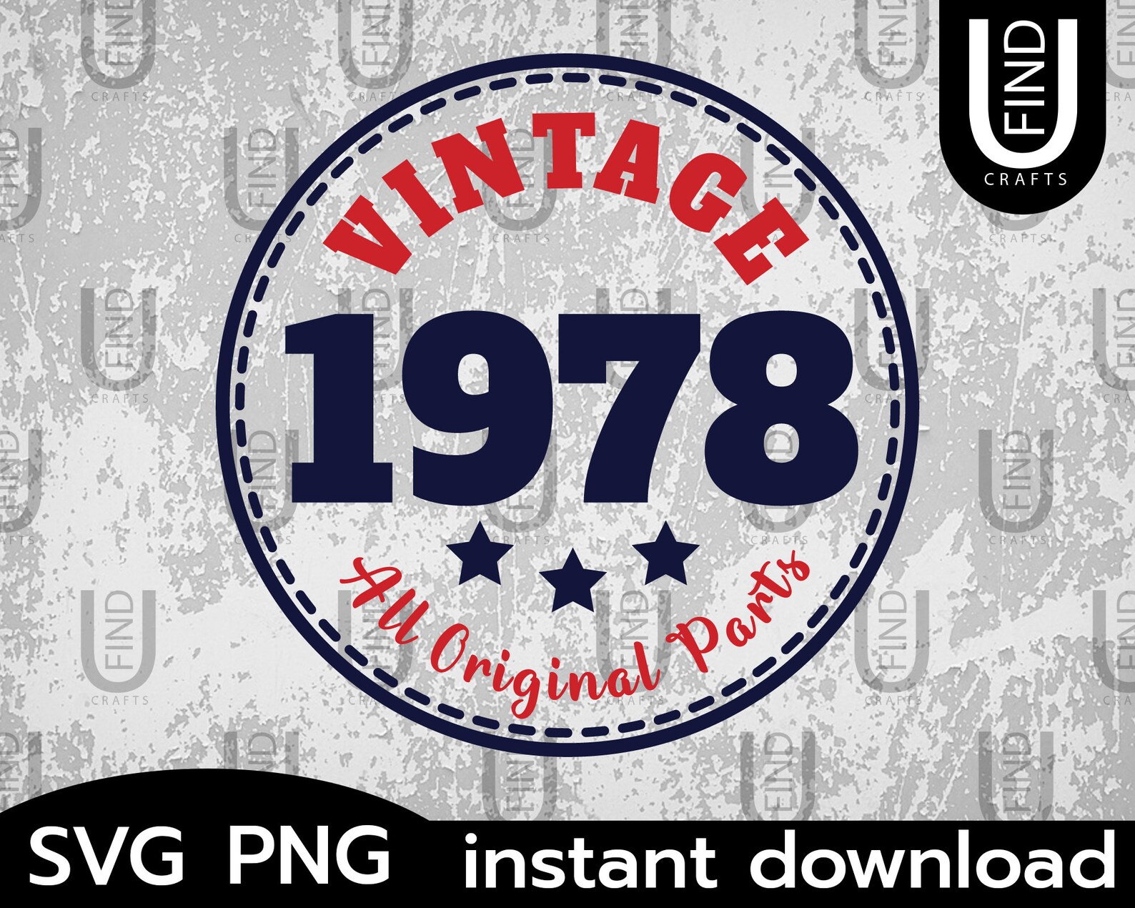 Vintage 1978 SVG All Original Parts SVG Birthday 1978 Print | Etsy