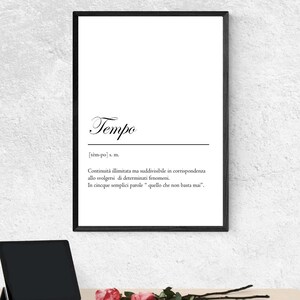 Zeit - Digitaldruck - Definition - schwarz und weiß - Poster - Design - Zitate - Kunst - Wandkunst