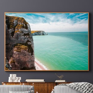 Etretat – Panorama – Digitaldruck – Reisen – Natur – Design – Druck – Frankreich – Poster – Strand – Meer – Film – Normandie